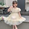 Girls' Summer Dress, Western-style Dress, Girls' Big Children's Fashionable and High-end Princess Mesh Dress, Summer Trend