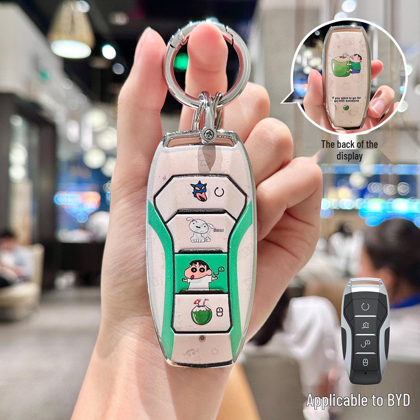 Compatible Key Case for BYD Han EV, Qin, Song Plus, Dolphin, Yuan Pro, and Tang DMi Models.