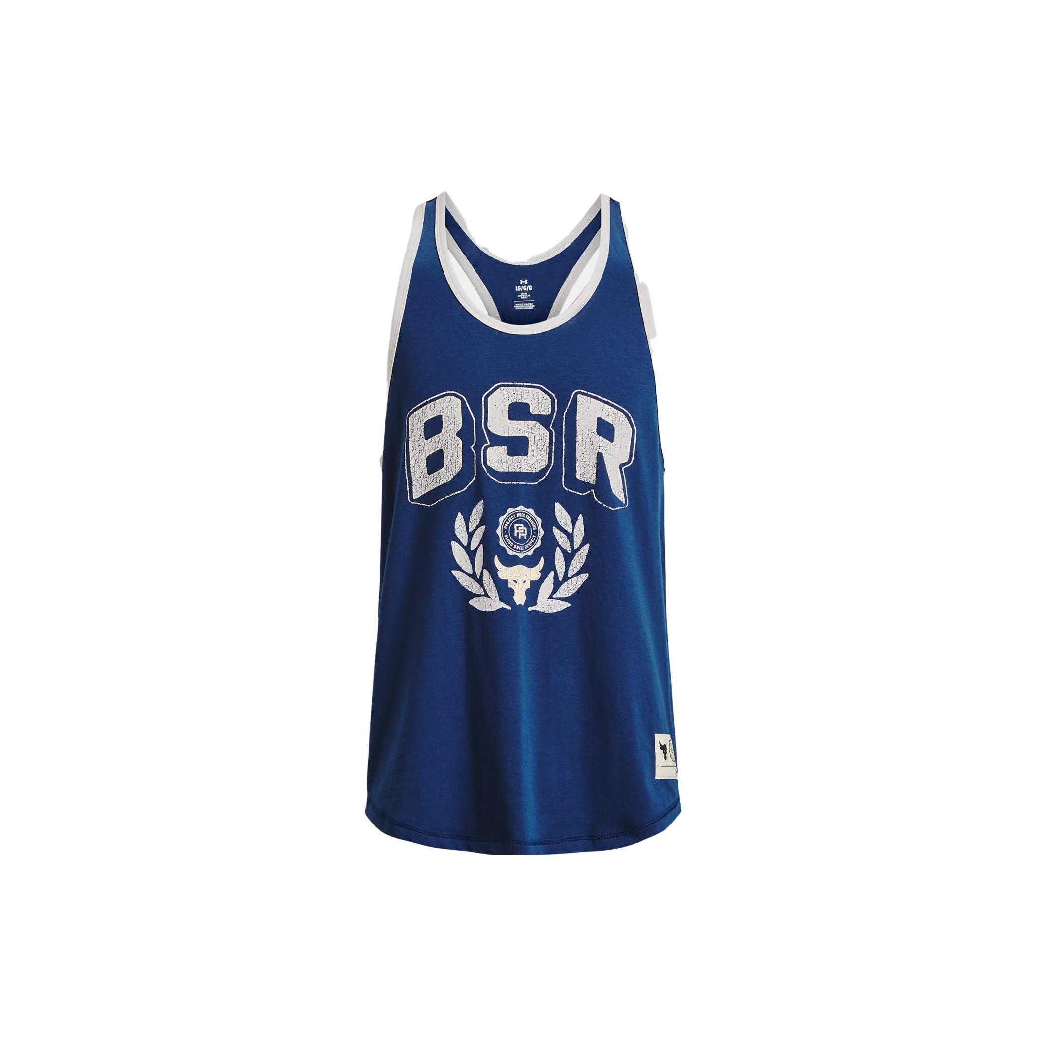 Under Armour Project Rock BSR Tank Top Blue White Men s 1376942-471 XXL