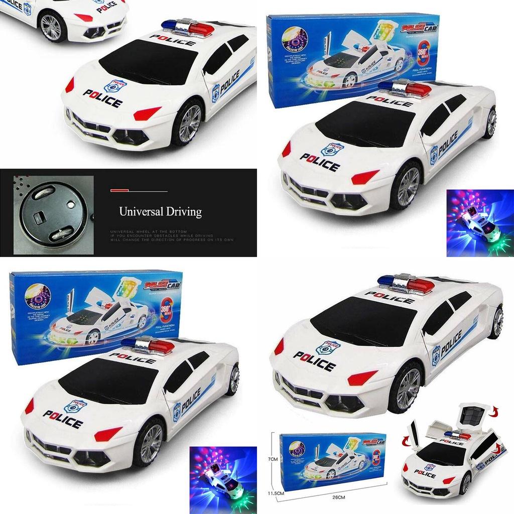 Stunning Police Car Led Light Music Rotating Toy For Kids Universal Driving Fun