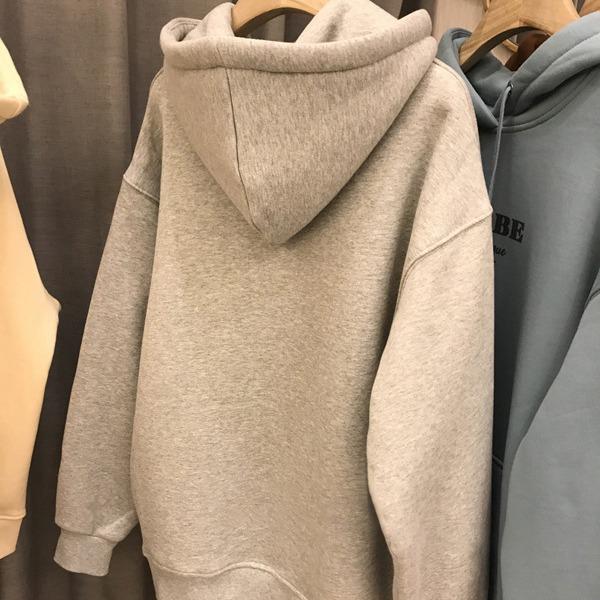 Women Long Sleeve Hooded O Neck Loose Pullovers Female Tops Solid Color Sweatshirts