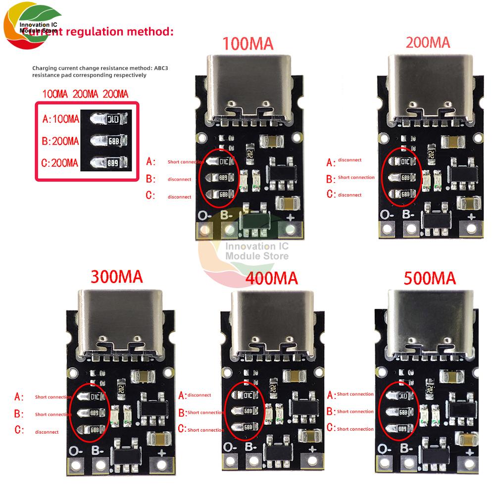 Charging Module Battery Charging Board with Battery Protection BMS 5V Type-C Lithium Battery Charge Module