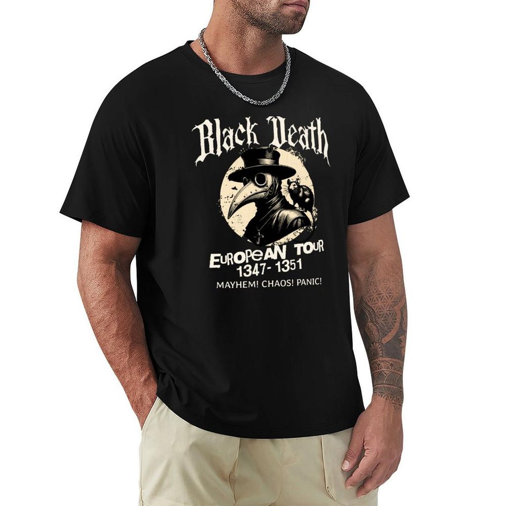 Black Death European Tour T-Shirt Vintage T Shirts Quick-drying Mens Graphic T-shirts