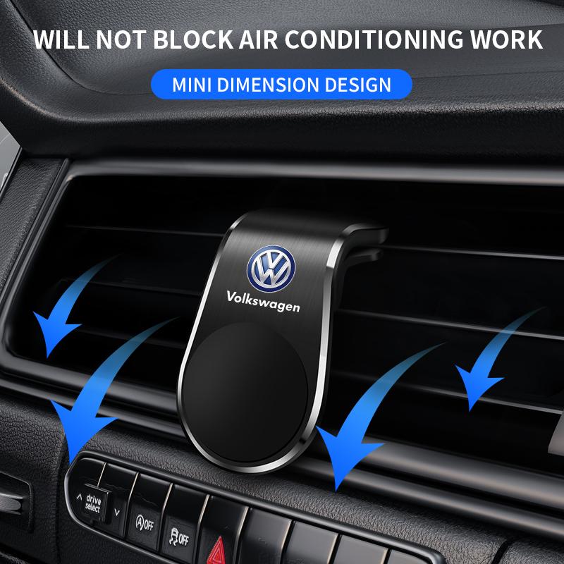 Magnetický držák telefonu do auta ve tvaru L, speciální pro auto, s emblémem pro Volkswagen Golf-7 4 5 6 CC T-ROC Sharan Passat B5 6 7 Polos Tiguan R Line