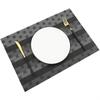 Black Weave Checkered Wine Cup Pad PVC Washable Placemats for Dining Table Mat Non-slip Placemat Set In Home Kitchen Accessories