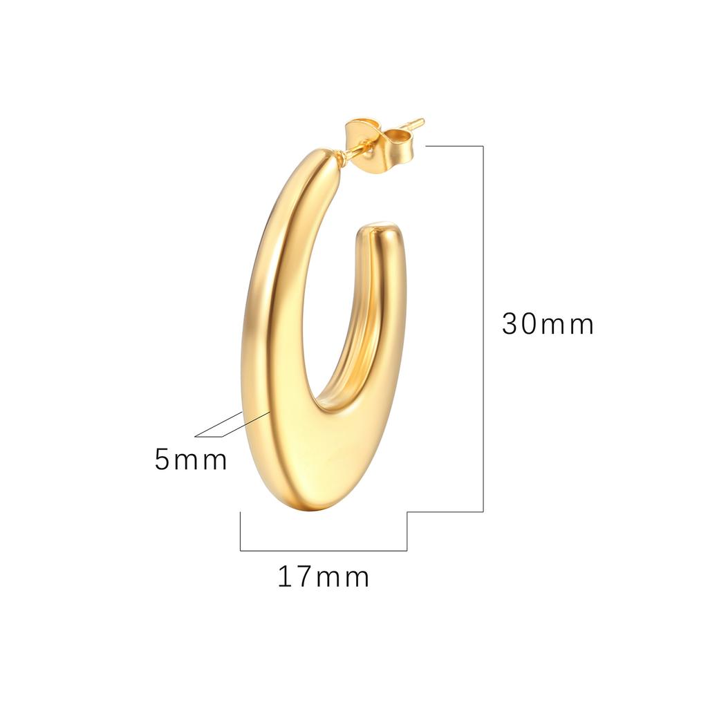 Wind Hollow U-shaped Stainless Steel Earrings Simple Fashion Titanium Steel Women's Temperament Stud Earrings Furnace Vacuum Electroplating Decoration