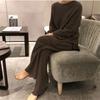 Korean-Style Knit Sweater & Wide-Leg Pants Set for Women - Casual & Versatile Autumn/Winter Fashion