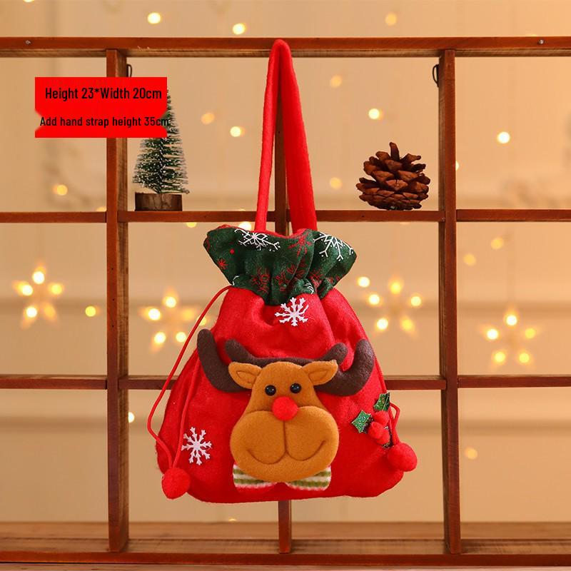 Children s Christmas Stocking Plush Tote Bag for Candy and Gifts