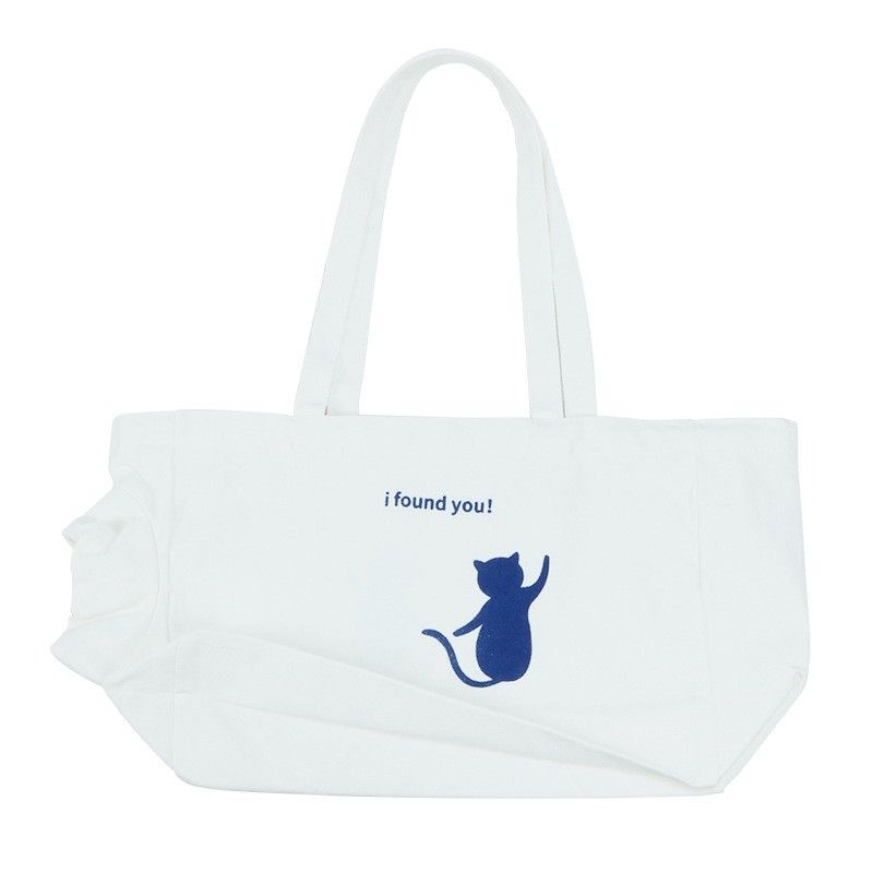 

Amazon New Pet Outing Canvas Bag Portable Pet Handbag Breathable Cat Bag Pet Supplies Ivory White