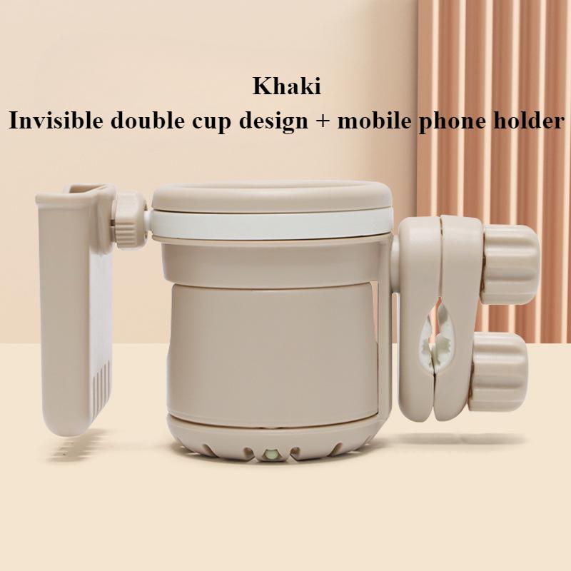 Pram Cup Holder with Phone Holder 3 In 1 Baby Stroller Storage Rack Universal 360° Rotating Drink Holder Bottle Holder for Pram