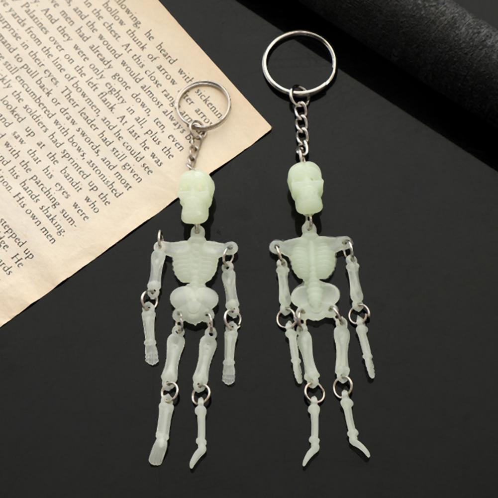 Portachiavi Teschio Ciondolo Borsa Teschio Articolazioni Mobili Portachiavi Teschio Portachiavi di Halloween Luminescente per Borsa a Mano Zaino da Uomo