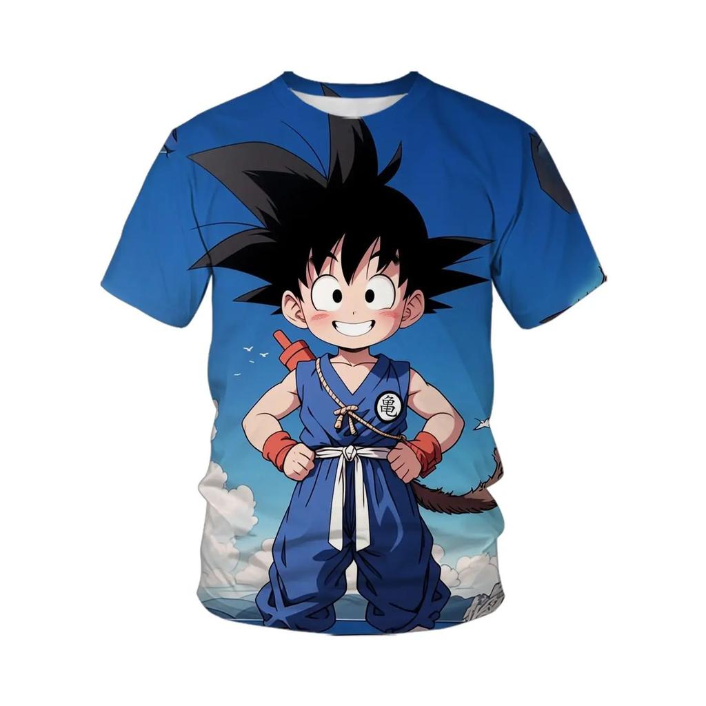 Summer Dragon Ball T-shirt Children's T-shirt Anime Character Sun Wukong Super Saiya T-shirt Fashion Short Sleeve