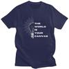 Die Welt ist deine Leinwand T-Shirt für Herren 100% Baumwolle T-Shirt Freizeit-T-Shirt Kurzarm-T-Shirt