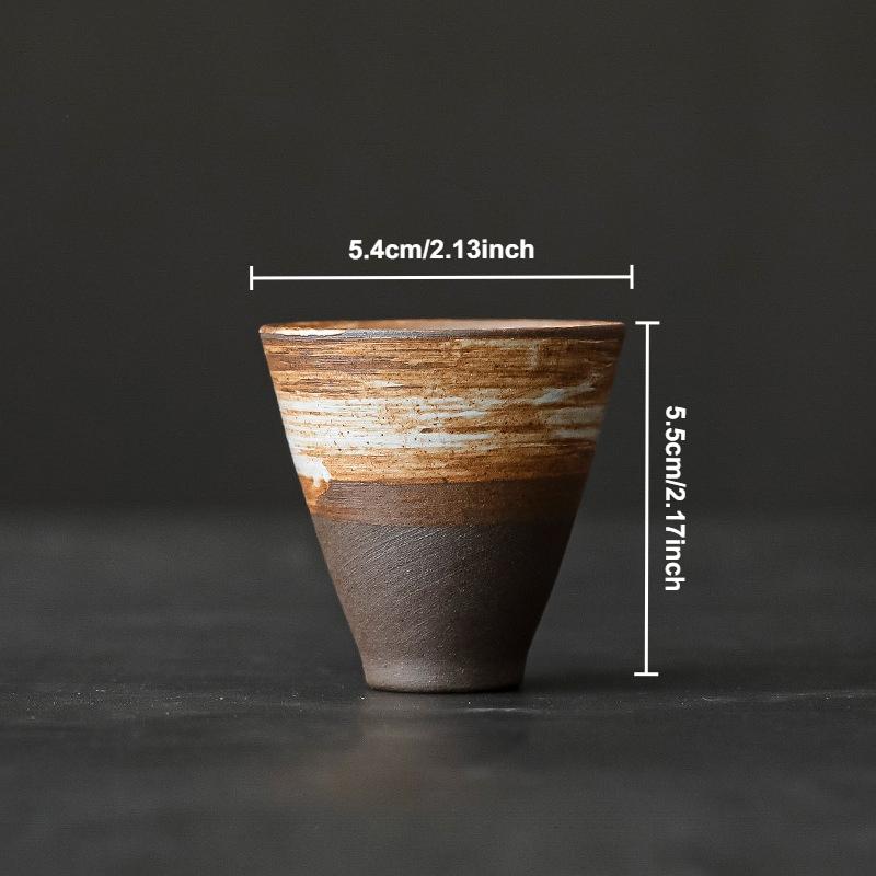 Stoneware Tea Cups Retro Handmade Teaware Set Antique Glazed Teacup Chinese Kung Fu Gongfu Master Cup Japanese Tea Set Drinkware