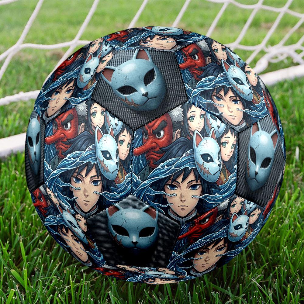 1pc Demon Slayer Kimetsu no Yaiba Soccer Ball Size 5 Indoor Soccer Ball Fashion Colorful Backyard Game - Great For Sports Fans Gift HE37