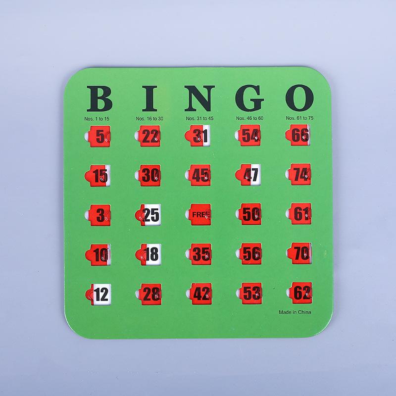 5Pcs Bingo Game Card Easy-Read With Sliding Windows Reusable Logical Thinking Ability Game Bingo Board Game Party Gift
