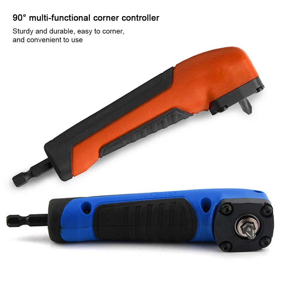 90 Degree Right Angle Adapter for Tight Spaces Hex Handle Corner Cutter Power Tool Direction Converter Drill Attachment