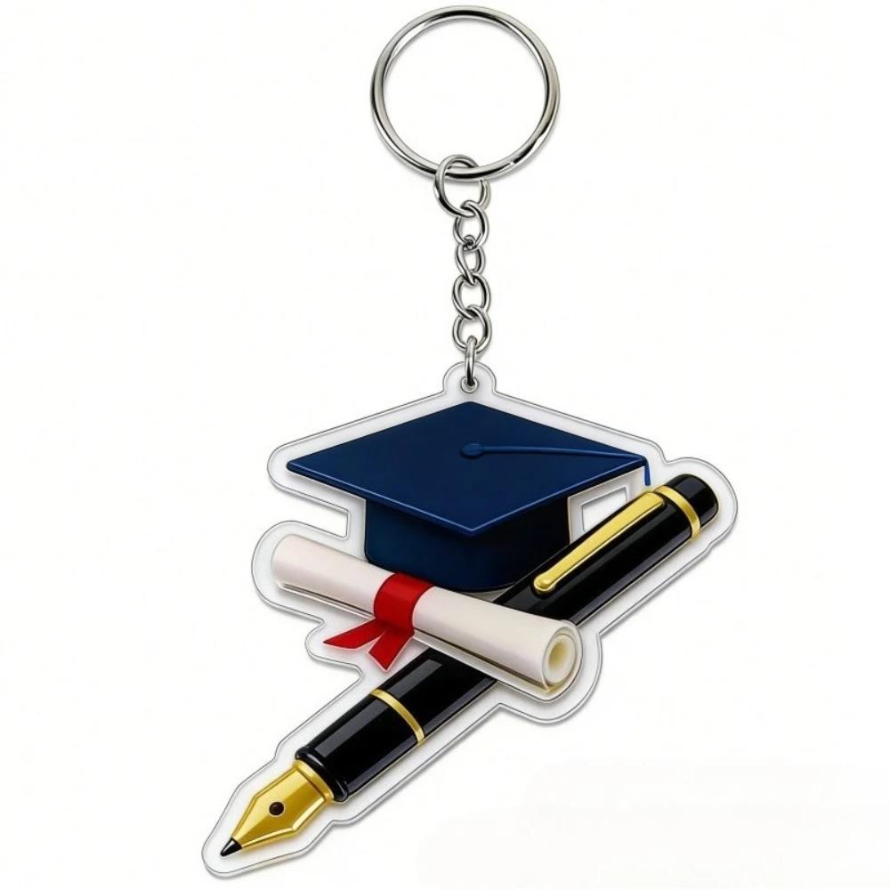 2026 Graduation Ceremony Doctoral Hat Bag Keychain Graduation Lovely Enamel Graduation Cap Keychain Commemorative Souvenir Gift