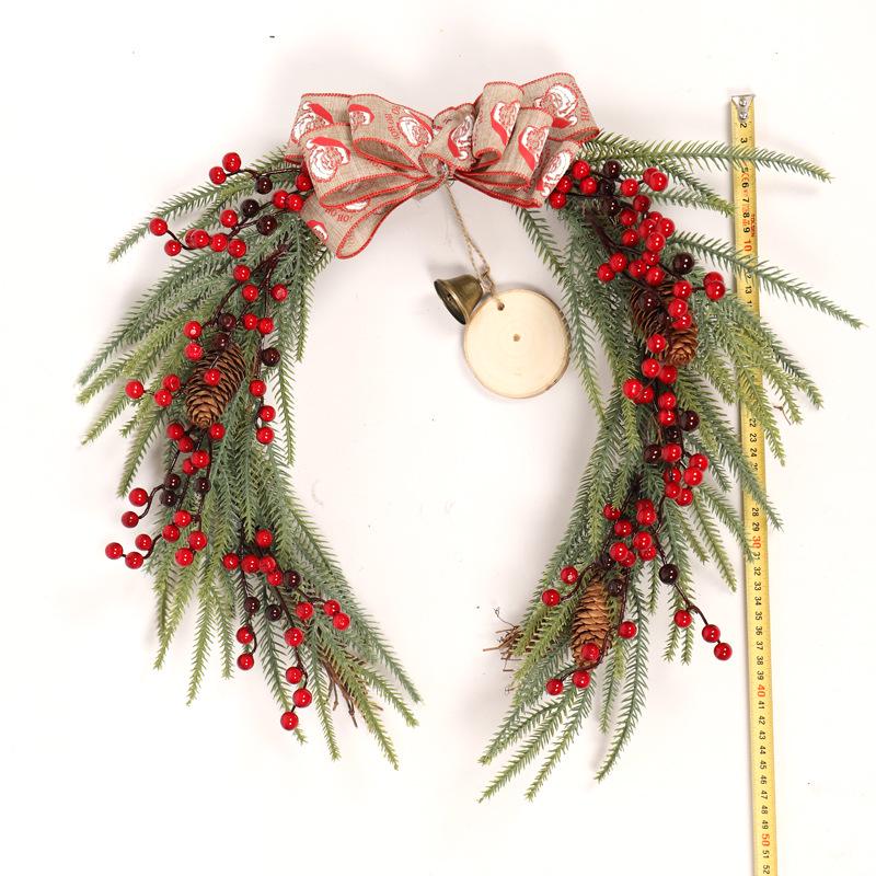 Horseshoe Christmas Wreath with Berries & Bells