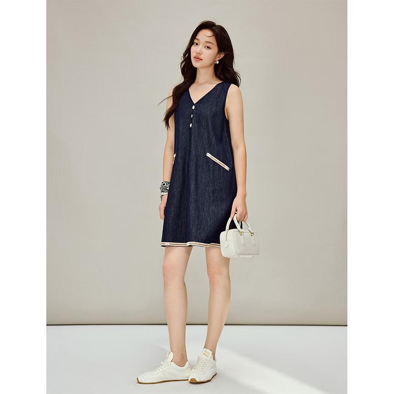INMAN Fresh Shell Denim A-line Dress
