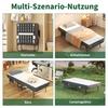 190 × 78 Cm Folding Twin Bed with 9.5 Cm Memory Foam Mattress, Portable Guest Bed/Rollaway Bed Incl. Sturdy Metal Frame & Storage Bag