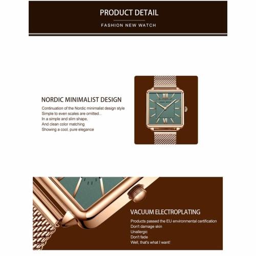 Hannah Martin Women's Watch, Stylish, Classic, Simple, Business Quartz Movement (Gold Green)