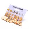 Fashion Women Metallic Element Round Irregularly Geometrical Ear Stud