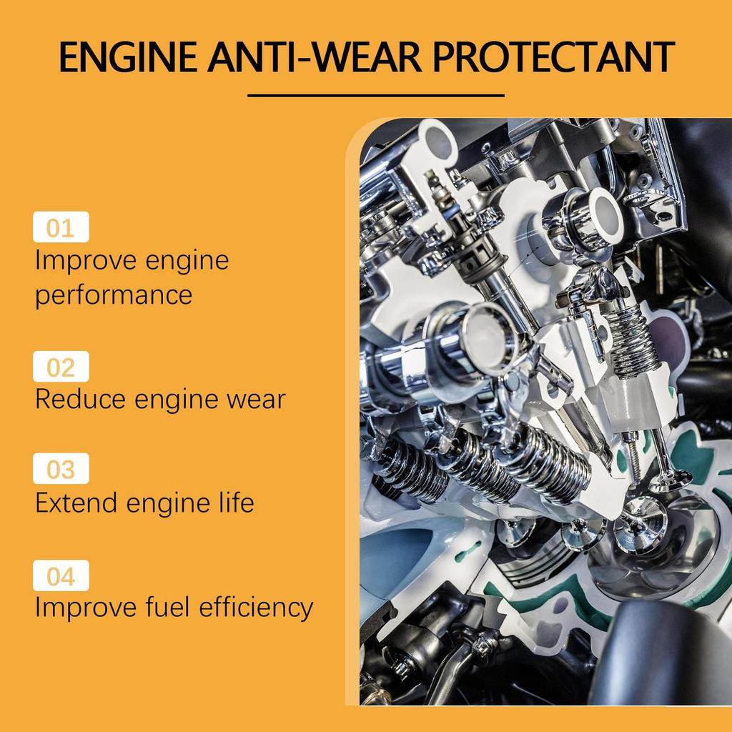 Homonth Engine Wear Protection Agent Car Noise Reduction, Anti-Shake, Anti-Rust, Cleaning and Maintenance Agent 100ml