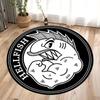 Muscle Fish Printing Round Carpet for Home Living Room Bedroom Decor Circle Rug Non Slip Mechanical Washable Flannel Floor Mat