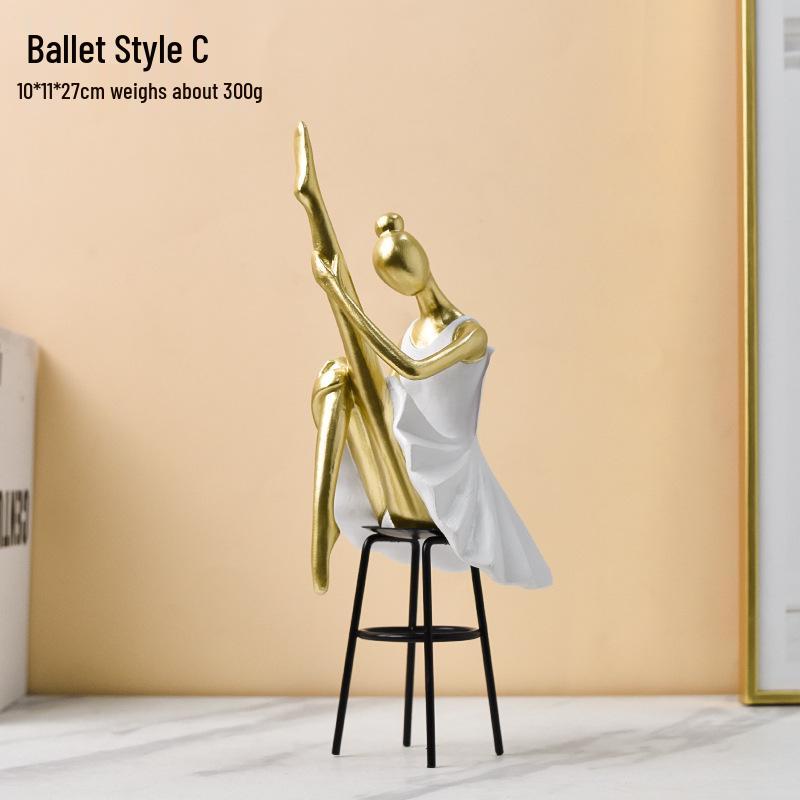 

Nordic Style Ballet Dancing Girl Resin Ornament for Home Décor