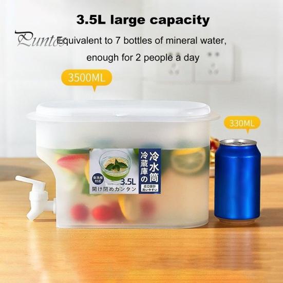 Wedding Beverage Server 3.5L Cold Kettle Dispenser with Faucet BPA-Free High Temperature Square Pitcher for Refrigerator Resistance Iced Tea