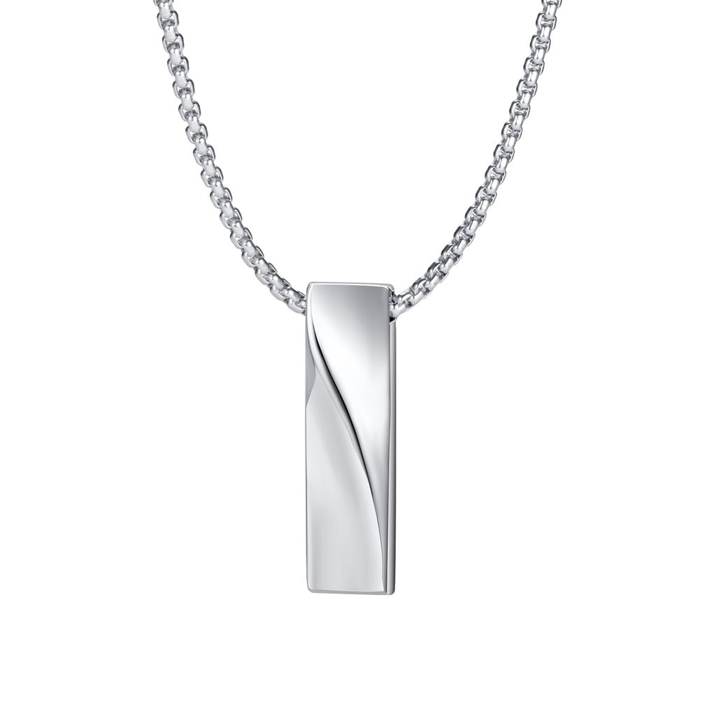 Vnox Kleine Möbius-Stab-Halsketten für Männer Frauen, Unisex Schwarzer Edelstahl 3D Vertikaler Stab-Anhänger, Lässiges Halsband