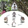 Rustic Hanging Bird House for Outdoor Garden - Handcrafted Wooden Bird Nest with Roof, Weather-Resistant Wild Bird Feeder