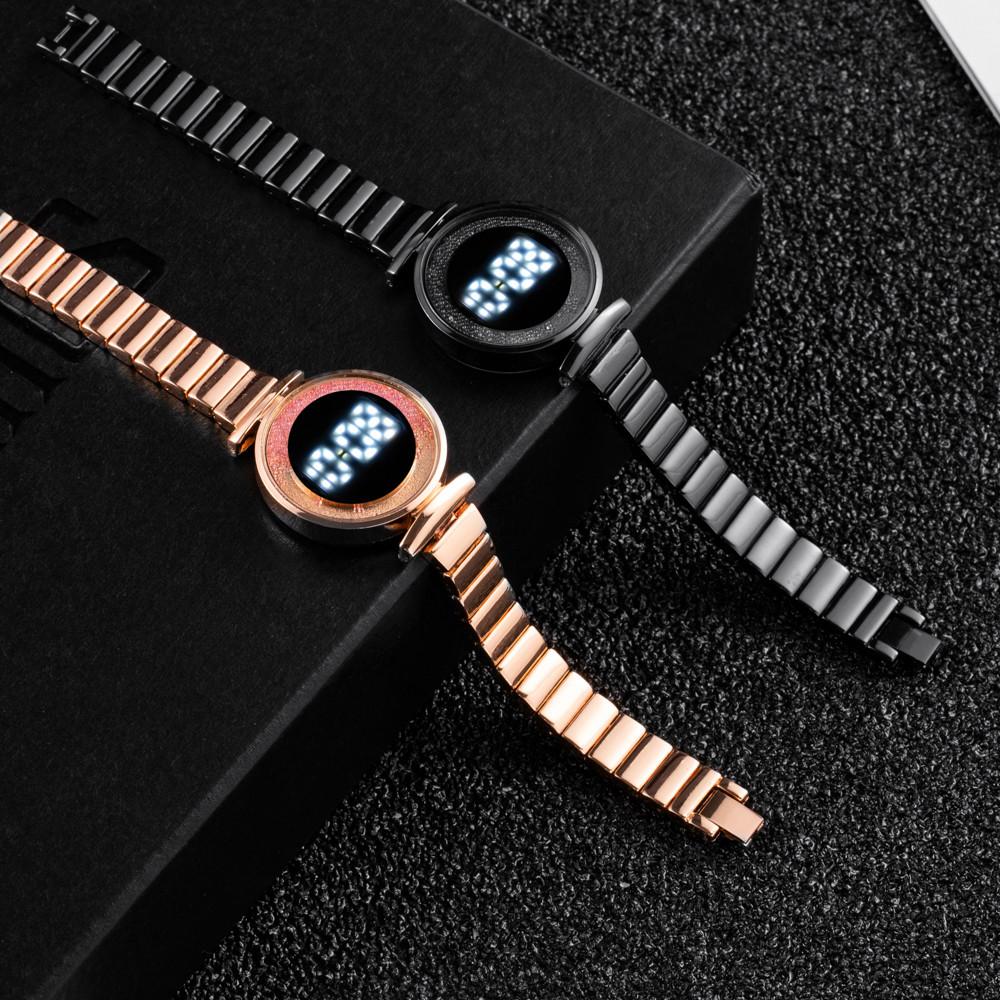 Bracelet de luxe en strass pour femmes, montre tendance, Ultra légère, tactile, numérique, sport, pour dames