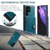 For Samsung Galaxy S22 Ultra 5G Case JEEHOOD J01 Retro Leather Phone Back Cover with Detachable Magnetic Card Holder