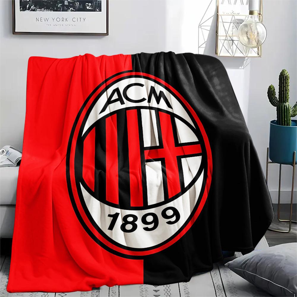 AC Milan Print Flannel Blanket, High Quality Comfortable for All Seasons, Home Decor, Warmth and Comfort, Perfect for Christmas Gifts