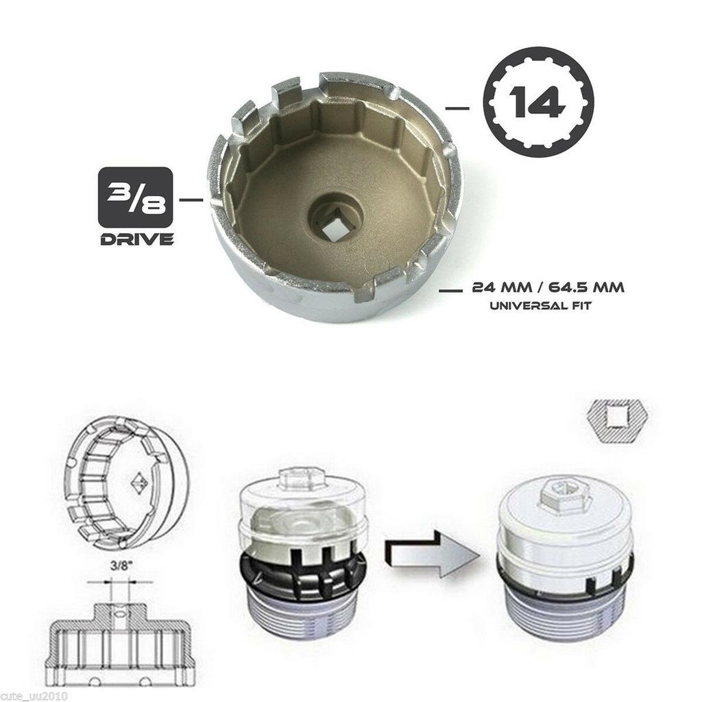 3/8"Oil Filter Wrench Cap Housing Tool Remover 15620-31060 For Toyota 4 Cylinder