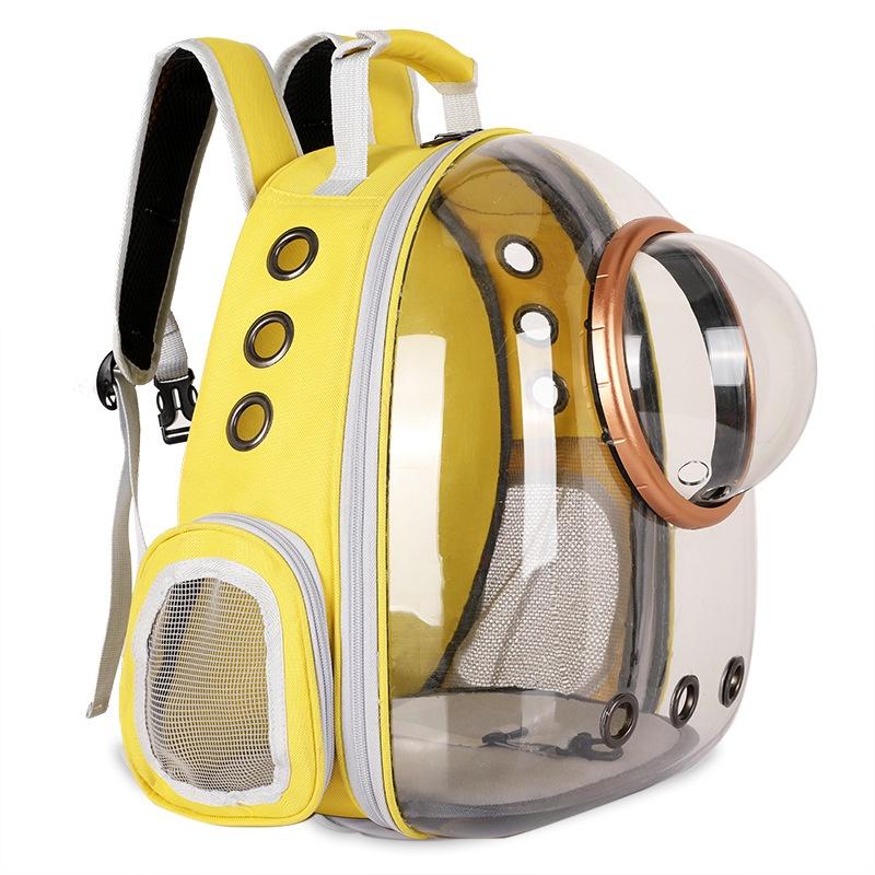 IELGY Cat Bag Space Capsule Pet Backpack Transparent Outing Carrying Case жёлтый