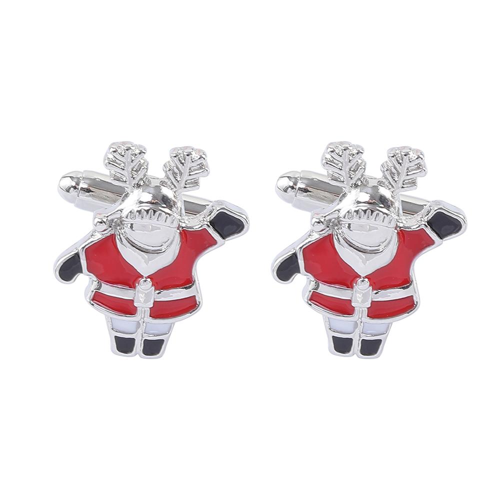 Funny Santa Claus Shaped Cufflinks Father Christmas Enamel Sleeve Button For Mens Shirt Suit Tuxedo Blouse Jewelry Xmas Gfit
