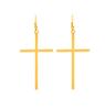 Gothic Minimalist Black Silver Color Large Cross Pendant Dangle Earrings for Women Halloween Party Punk Jewelry Accessories Gift