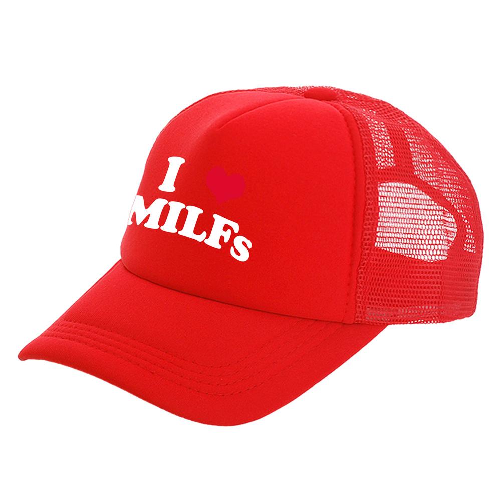 Amo le MILF Cappellini da camionista Unisex Divertenti Cappello con Umorismo Cappellino da baseball Fresco Estivo Rete Traspirante Unisex Cappellini MZ