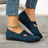 Women's Knit Slip-On Flats, Soft Comfortable Loafers, Plus Size Casual Spring Fall Shoes