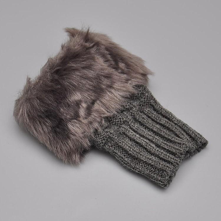 Korean Style Women's Warm Fingerless Knit Gloves for Autumn/Winter