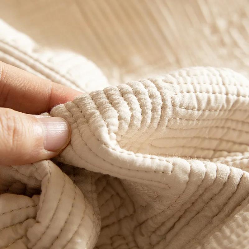 Soft High-end Block Sofa Mat All-season Universal Anti Slip Sofa Cover Living Room Cover Towel Grids Simple Cushion