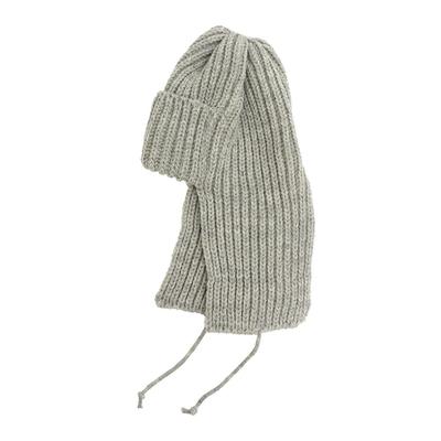 HIGHLAND2000 Flight Cap, a Knit Bomber Hat with Ear Flaps, Made from 100% British Wool In Light Grey, One Size Fits All. [Imported]