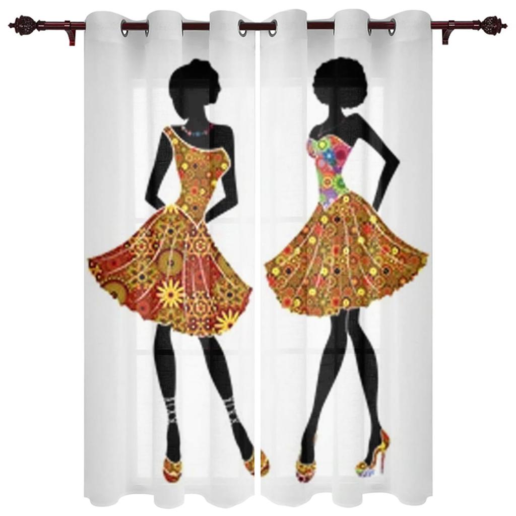 Africké ženy okenní závěsy do obývacího pokoje dětská ložnice Ošetření okenních rolet Kuchyňské závěsy