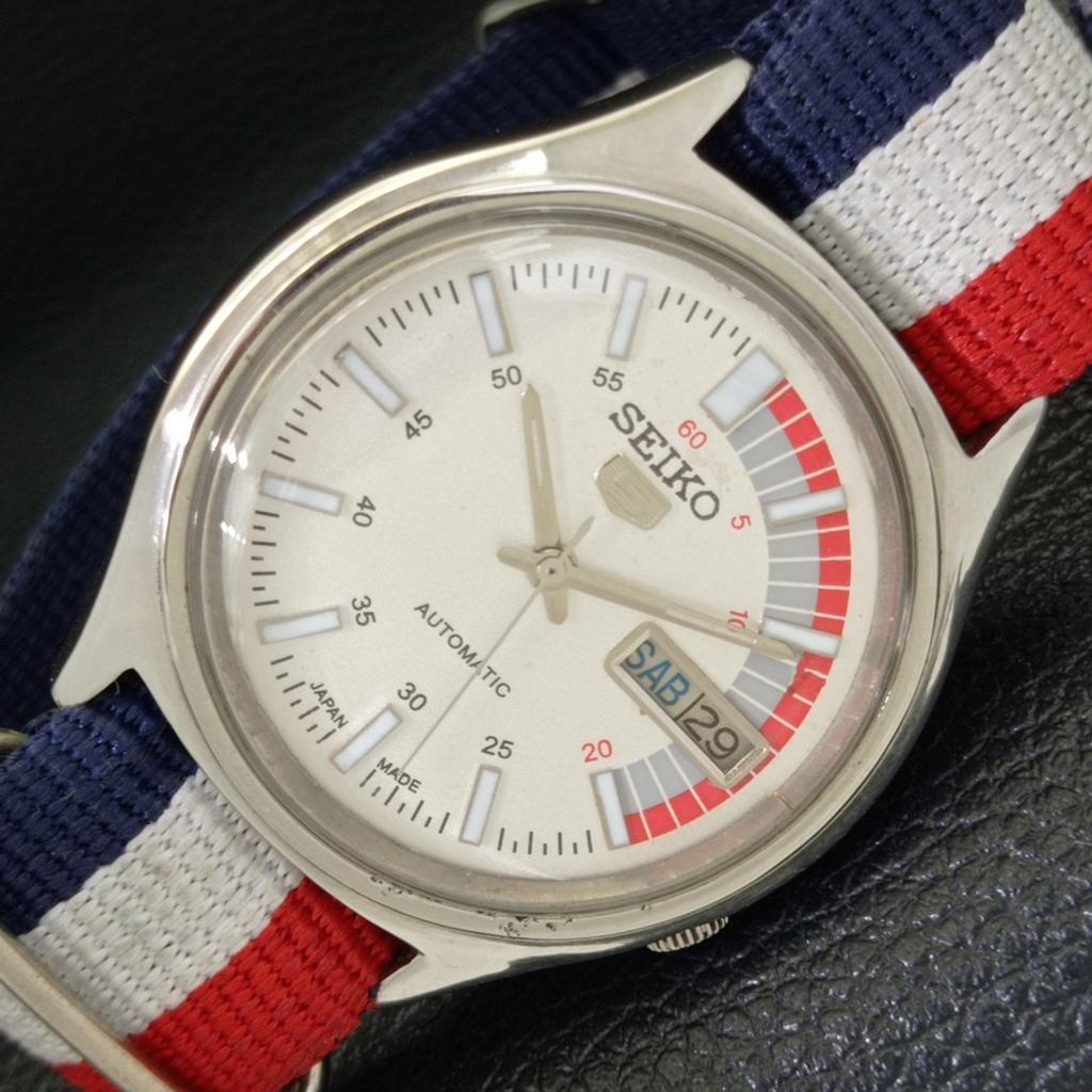 

Б/У винтажные мужские часы SEIKO 5 AUTOMATIC 7009A из Японии с белым циферблатом a434266-2 R120-a434266