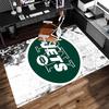 New York Jets Logo Print Area Rug - Soft, Washable Non-Slip Indoor Mat for Office Chairs, Living Room, Home Office Decorative Rug