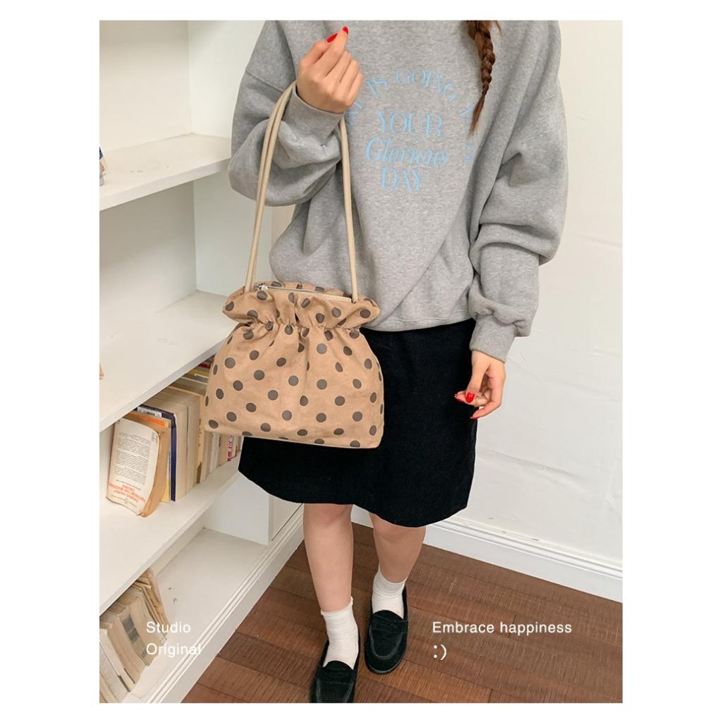 Handbag Women Faux suede Drawstring Daily Commute