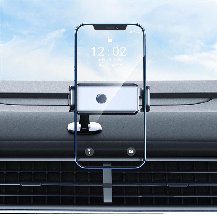 Automatic Clamp Car AC Vent Dash Mount 4.7"-7.2" Cell Phone Bracket Holder Black